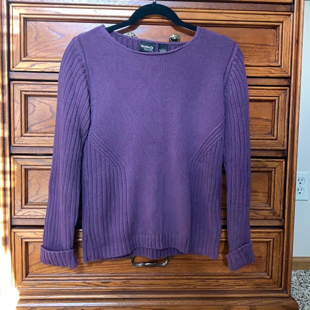 Guide Series Purple Ribbed Sweater